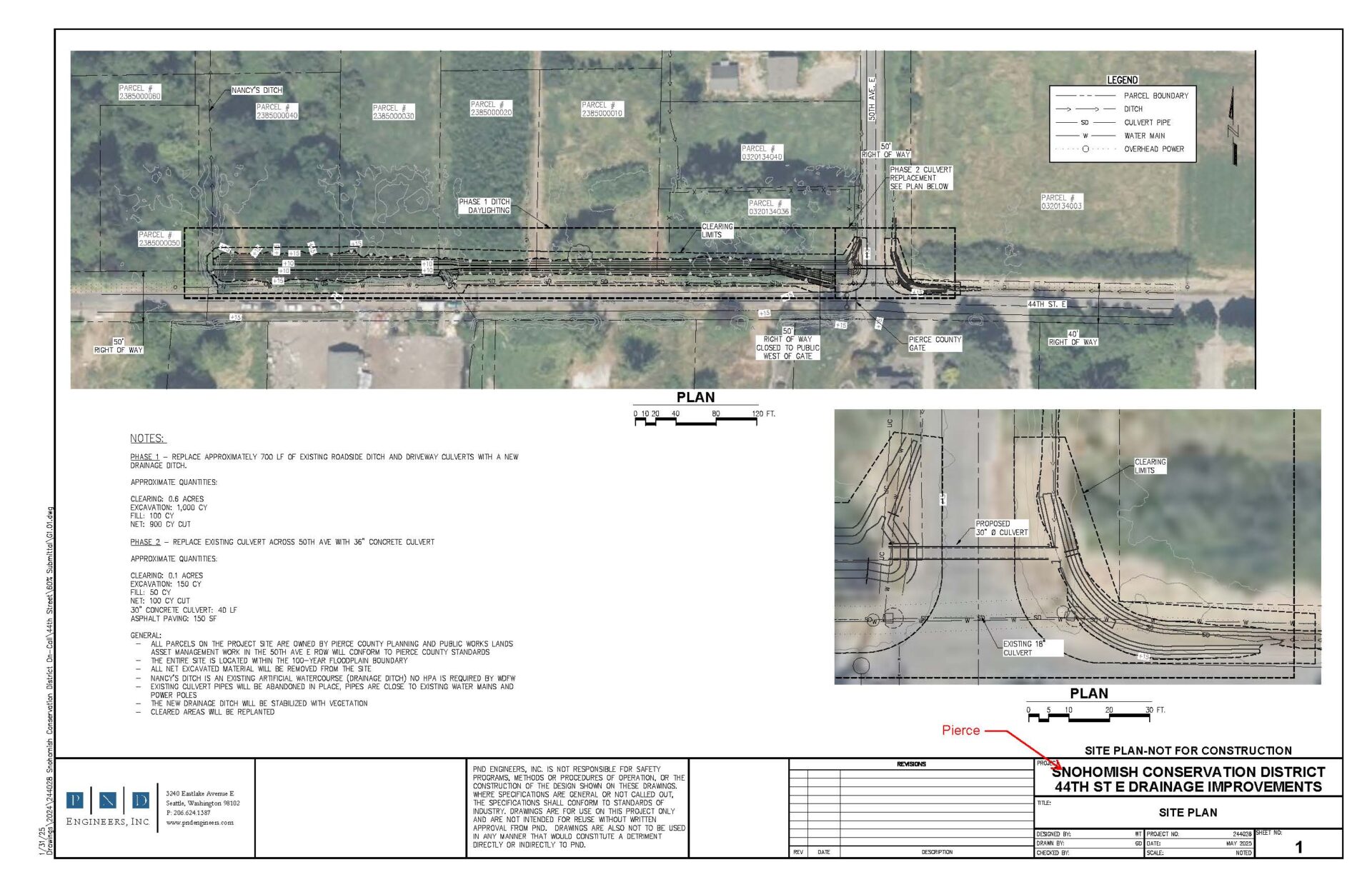 Engineering designs for the 44th Street E Drainage Improvement's current phase.